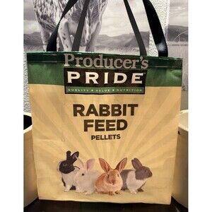 Large Lined Upcycled Producer's Pride Rabbit Feed Bag Tote Bag Handmade Lined